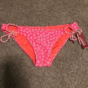 NWT! Arizona coral bikini bottoms w/ white anchors
